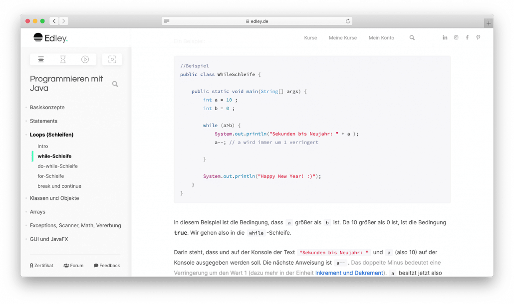 Java OnlineKurs Java programmieren lernen EDLEY
